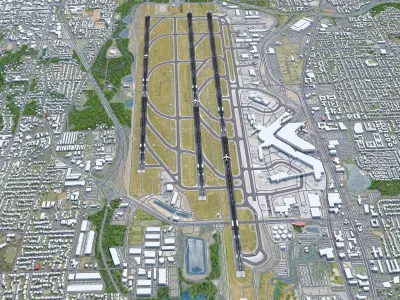 Seattle - Tacoma Airport 10km Low-poly 3D model