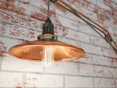 Rustic Modern Copper Lamp Low-poly 3D model