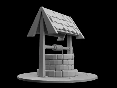 Low poly Well water Free low-poly 3D model