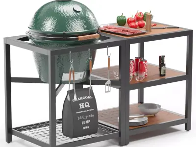 Big Green Egg BBQ 3D model