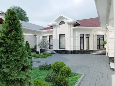 Neoclassic house facade 3D model