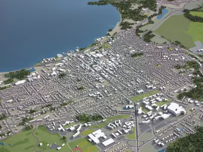 Burlington - Vermont - City 3D Model Low-poly 3D model