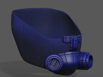 Gas mask respirator scifi futuristic 3d model  Low-poly 3D model