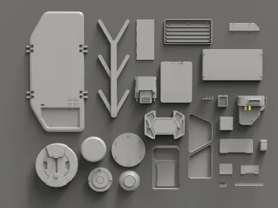 Sci fi trim sheets 2 3D model