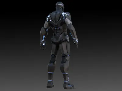 Iron Man Stealth Suit 3D Model Game Ready Fully Rigged Low-poly 3D model