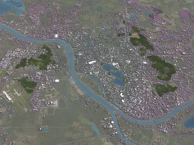 Nakhon Sawan - 3D City Model Low-poly 3D model