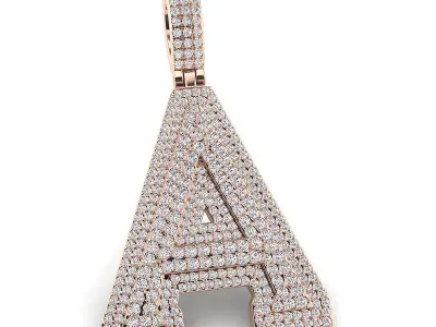 Alphabet Latter A Diamond Pendent 3D print model