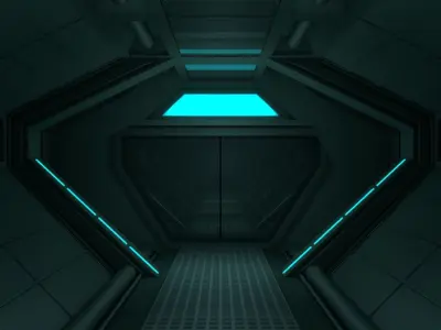 Sci Fi Corridor 3D model 35