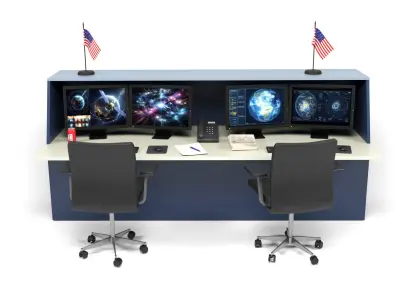 Control Room Table Low-poly 3D model
