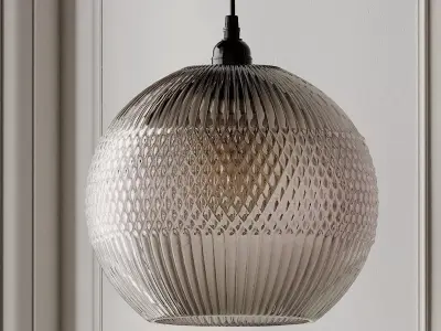 MANDIE GREY TEXTURED GLASS PENDANT LIGHT 3D model