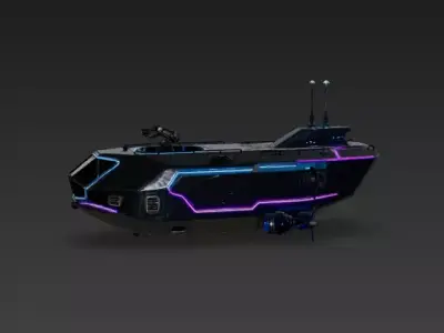 Neon Abyss Cyber-Sub 3D Model Low-poly 3D model