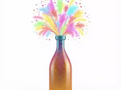 Stylized Cartoon Celebration Fireworks Bottle 3D Model Low-poly 3D model