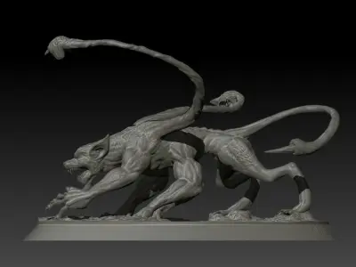 DisplacerBeast statue of demon 3D print model