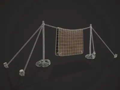 Viking Style Blanket Hanger Low-poly 3D model