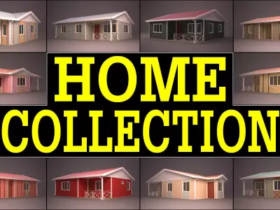 HOME COLLECTION 4 house with roof 3D model