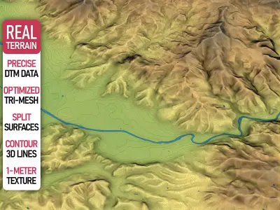 Florence - Firenze - Topography Terrain Low-poly 3D model