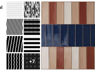 Subway Tile in Vertical Offset Layout Texture