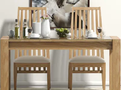 dining table with chair   3D model