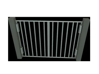 3D Gate metal Low-poly 3D model