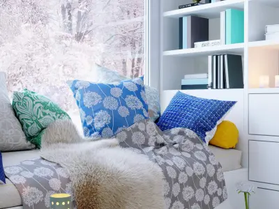 Cozy corner set 01  3D model