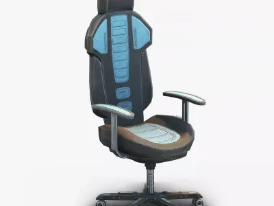 Sci Fi Lab Chair Low Poly Low-poly 3D model
