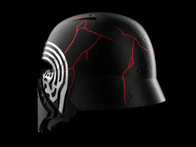 Kylo Ren destroyed mask Low-poly 3D model