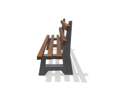 Outdoor Bench Low-poly PBR Low-poly 3D model