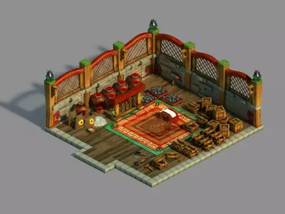 Gang Interior - Warehouse 02 3D model