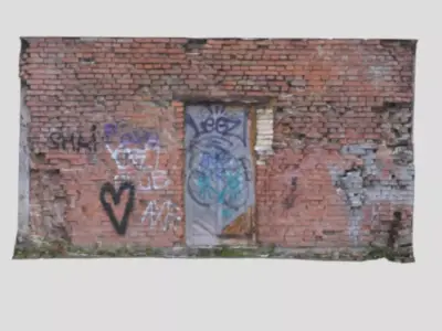 Industrial brick wall photogrammetry  3D model