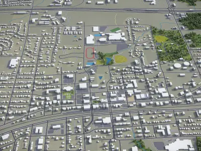 Grand Prairie Low-poly 3D model