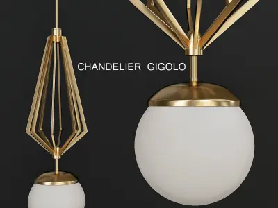 Chandleir 10 pieces 3d model Low-poly 3D model