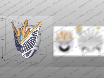 Kamen rider Femme Helmet paper papekura Low-poly 3D model