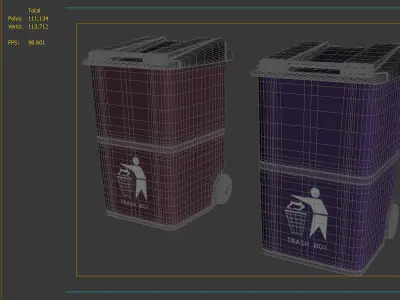 Garbage can garbage bin public facilities city  3D model