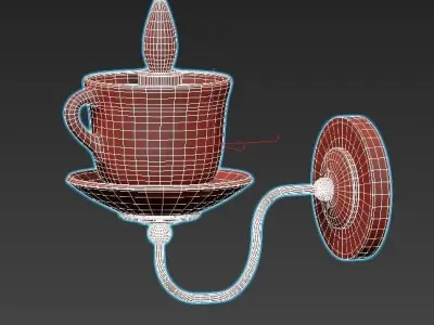 servizio-a6483ap-1wh wall sconce with cup and saucer 3D model