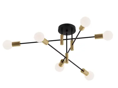 6 Light Sputnik Sphere Chandelier by George Oliver 3D model