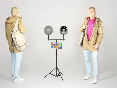 Bundle Stylish men street style 05 Low-poly 3D model