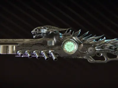 High-Detail Alien Blaster Weapon 3D model