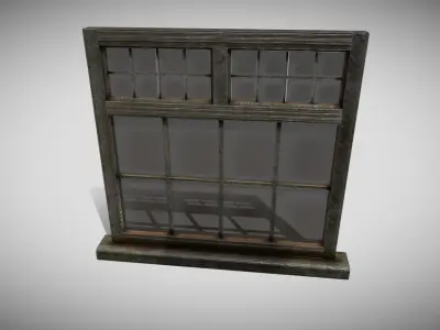 Medieval Panelled Window Low-poly 3D model