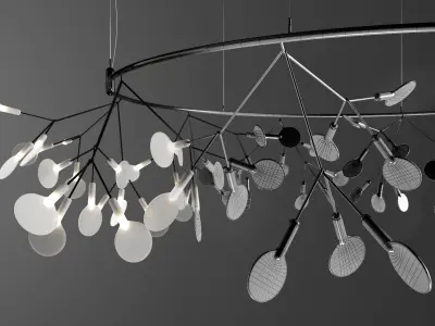 Chandelier Moooi Heracleum Big O Small BLACK 3D model