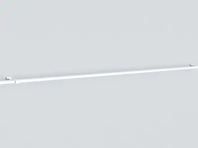 Curtain Rods with Hangers Cube Ends 3D model