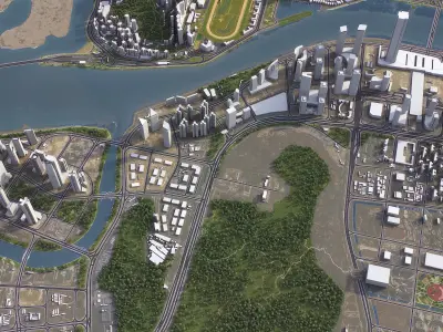 Macao - Topography Terrain 3D City 3D Model Pack