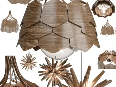 Ceiling Lamp 2 types 3D model