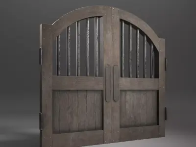 Old Western Door Free low-poly 3D model