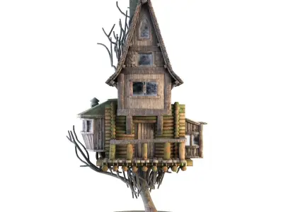 Medieval Fantasy house  Low-poly 3D model