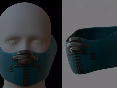 Gas mask helmet 3d model scifi Low-poly  Low-poly 3D model 167