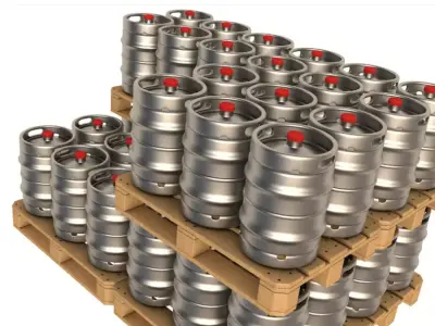 Pallets Of Beer Kegs 3D model