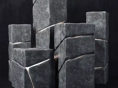 Stone cube light 3D model