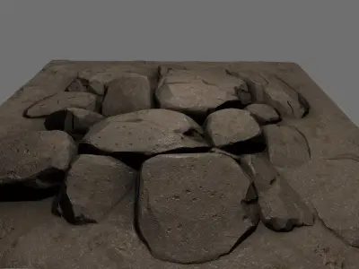 floor rock 6 Low-poly 3D model