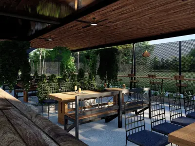 3D Exterior Scene 3D model design garden and landscape 3D 3D model 21