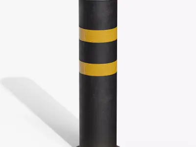 Bollard Post A Low-poly 3D model